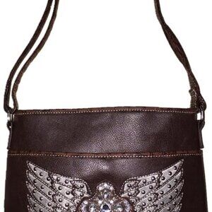 Premium Western Women's Angel Wings Cross Handbag Messenger Bag Wallet and Set